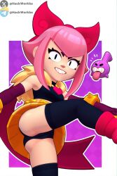 3d ai_generated brawl_stars breasts female hackwork melodie_(brawl_stars) pink_hair pussy skirt supercell