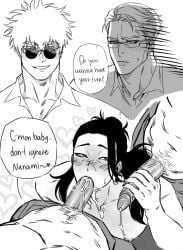 2d 2d_(artwork) 3boys alternate_version_available anime big_penis blowjob blowjob_face breasts breasts cum cum_in_mouth cum_inside cumming cumming_from_giving_oral cumming_in_mouth deep_blowjob deep_penetration deepthroat english english_text erect_penis erection face_fucking facefuck fellatio forced forced_oral forced_sex forced_yaoi gay gay_sex glasses hand_on_head hand_on_penis handjob handjob_while_penetrated handjob_while_sucking hands_behind_back hands_tied high_resolution highres huge_cock imminent_fellatio imminent_oral imminent_penetration imminent_rape imminent_sex instant_loss irrumatio jujutsu_kaisen kento_nanami male male/male male/male/male male_penetrated male_penetrating male_penetrating_male male_rape_victim maledom malesub man_boobs masturbating_during_fellatio masturbating_other masturbation mouth_full_of_cock muscular muscular_male nipples nonsenseatnight open_mouth oral oral_sex orgasm orgasm_from_oral pants_open partially_clothed partially_nude pecs pectorals penis penis_in_mouth penis_out possible_rape rape raped satoru_gojo slutboy sucking sucking_penis suguru_geto text threesome tied_hair tied_hands
