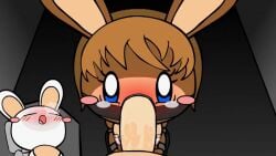 1boy 1boy1girl 1girls 2d 2d_animation animated blue_eyes blush breasts edit fellatio female furry male male/female malino_species oral oral_sex penis penis_in_mouth pretty_blood rabbit trash_of_this_galaxy white_fur