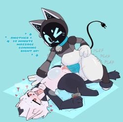 2025 2d 2d_(artwork) 2d_artwork ahe_gao ahegao_face anthro anthro_on_anthro bell bell_collar blue_background blue_penis cat_ears cat_tail catgirl cyborg defunctumbra dialogue disheveled disheveled_hair feline feline_humanoid feline_penis female flat_chest flat_chested happy happy_sex heart male male/female multicolored_body multicolored_fur plug_tail purple_fur red_eyes remote_control remote_controlled robot robot_anthro robot_boy robotic scarf screen_face sex shaking simple_background simple_shading spiked_penis stomach_bulge tail_grab tearing_up tears text thick_thighs tongue tongue_out umbra_(defunctumbra) vagina vaginal_insertion vaginal_penetration vaginal_sex veiny_penis white_fur wide_hips wide_thighs