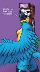 1girls 2024 2d 2d_(artwork) 2d_artwork anthro avian aviator_cap aviator_goggles bird bird_girl blue_feathers breasts digital_art digital_drawing_(artwork) digital_media_(artwork) female furry furry_female green_feathers indigo_park looking_at_viewer macaw marbleous mollie_macaw multicolored_feathers naked naked_female neotropical_parrot nude nude_female parrot perky_breasts small_breasts solo tagme true_parrot wings yellow_feathers