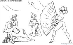 3girls ahoge ass balls breasts character_request copyright_request female fubuki_clockford male mass_effect master_detective_archives:_rain_code naruto noisetanker nude penis pussy tagme tali'zorah_nar_rayya temari