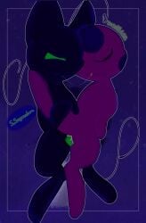 anthro_on_anthro artist_name cat_ears cat_tail closed_eyes cock english_text female feral green_penis kwami leg_up legs_spread littlelilith male male/female miraculous miraculous:_tales_of_ladybug_and_cat_noir miraculous_ladybug open_mouth penis plagg plagg_(miraculous_ladybug) sex tail tikki tikki_(miraculous_ladybug) what