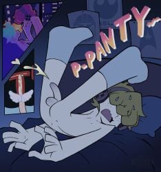bed briefers_rock crush cumming dork_nokia dream dreaming dreaming_about_sex hair_covering_eye headphones loser male naked nerdy_male nice_cock_bro no_body_hair panty_&_stocking_with_garterbelt panty_anarchy penis pillow skinny sleeping socks_only solo_male squirting_cum toony twink_potential virgin waking_up wet_dream young