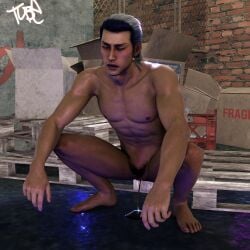 1boy 3d 3d_(artwork) asian asian_male back_alley black_hair blender cool_colors cuntboy cuntboy_only fully_nude intersex koitears like_a_dragon_(series) looking_pleasured male muscular muscular_cuntboy nishikiyama_akira peeing peeing_on_floor pubic_hair ryuu_ga_gotoku self-upload watersports yakuza_(series)