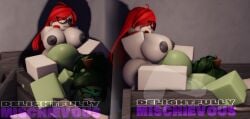 2futas 3d blush boobjob breasts breasts_out dark_green_hair delightfullymischeivious dominant_futa female food food_creature food_humanoid front_view futa_on_futa futa_only futanari glasses green_blush green_skin grey_nipples grimace grimacing hair_bun intersex looking_at_partner one_eye_closed pear request roblox robloxian self_upload side_view stem two_angles watermark white-skinned_futa white_skin white_skinned_female xray_view