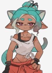 1girls artist_request cat_ears cat_tail dark-skinned_female dark_skin female female_focus mechanic_(splatoon_raiders) nintendo solo solo_female solo_focus splatoon splatoon_(series) splatoon_raiders tagme tanned twitter_link