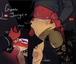 3boys blood cum_in_pussy gay gay_domination gay_sex gerpol_(malinaismylife) male nazi_germany_(countryhumans) porn pussy soviet_union_(countryhumans) threesome