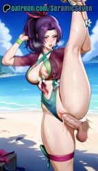 1girls 2025 2d ai ai_generated anime anime_style beach blue_eyes disembodied_penis female female_focus female_only half-closed_eyes leg_up light-skinned_female light_skin marvel marvel_rivals one_leg_up penis ponytail psylocke psylocke_(breezy_butterfly) psylocke_(marvel_rivals) purple_hair pussy seramic_seven solo solo_female solo_focus standing standing_on_one_leg summer thick thick_hips thick_legs thick_thighs uncensored uncensored_penis uncensored_pussy uncensored_vagina vaginal_insertion vaginal_penetration vaginal_sex