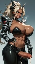 ai_art ai_generated big_breasts boobs_bigger_than_head breasts cock cock_keyhole_clothing dickgirl futa_only futanari gigantic_breasts helltaker huge_boobs huge_breasts judgement judgement_(helltaker) tits_bigger_than_head