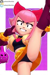 3d ai_generated brawl_stars breasts female hackwork melodie_(brawl_stars) pink_hair pussy skirt supercell