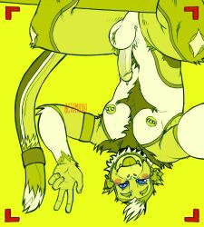0ct0m0n0 accessory anthro artist_name ball_tuft balls barbell_piercing blep blue_eyes blush camera_view chest_tuft closed_smile ear_piercing ear_ring erection front_view furgonomics genitals gesture glans hair hand_gesture haplorhine hi_res humanoid_genitalia humanoid_penis jewelry looking_at_viewer male male_anthro mammal monkey mouth_closed nipple_barbell nipple_piercing nipples nude penis piercing primate pubes restricted_palette ring ring_piercing short_hair simple_background smile solo tail tail_accessory tail_jewelry tail_ring text tongue tongue_out tuft upside-down v_sign