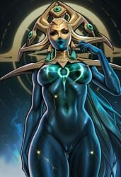 1girls ai_generated animated civitai colored_sclera cosmic_body cosmic_hair cosmic_skin dandon_fuga_style female female_focus female_only glowing goddess green_body green_eyes green_skin hela hela_(empress_of_the_cosmos) hela_(marvel_rivals) kirillai marvel marvel_comics marvel_rivals nude nude_female pussy solo solo_female spiked_helmet tagme thick_thighs video_game video_game_character video_games