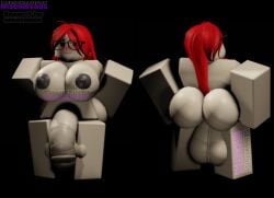 1futa 3d artist_name ass balls_between_thighs big_cock big_penis boobs_out breasts breasts_out delightfullymischeivious front_view futa_only futanari glasses grey_penis hands_behind_back pinup pinup_pose rear_view red_hair red_scarf request roblox robloxian self_upload watermark white_skin