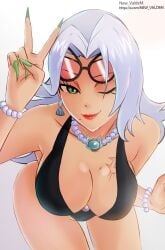 1girls big_breasts black_cat_(marvel) black_cat_(marvel_rivals) cleavage female female_only marvel marvel_rivals new_valdem swimsuit wink