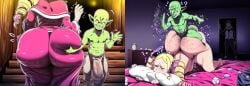1boy1girl 1girls 2boys 2koma ai_generated ass ass_grab ass_up beatrice_(re:zero) bed bedroom before_and_after big_ass big_bulge big_butt blonde_female blonde_hair blonde_hair_female bubble_ass bubble_butt bulge bulge_through_clothing caught_in_the_act clothed clothed_female clothing cucked_by_goblin cuckold d-art_style dress drill_hair eyes_rolling_back fat_ass fat_butt female female_penetrated from_behind from_behind_position fucked_silly goblin goblin_male grabbing grabbing_ass green_skin grin groping groping_ass hand_on_ass hand_on_butt hard_on hentai4life_ huge_ass huge_butt indoors interspecies larger_female light-skinned_female light_skin looking_at_viewer looking_up male male/female male_penetrating male_penetrating_female mommy natsuki_subaru netorare novelai ntr on_bed pale-skinned_female pale_skin penetration penis_under_clothes pillow pillow_hug pointy_ears pounding re:zero_kara_hajimeru_isekai_seikatsu rolling_eyes rough_sex round_ass round_butt sex sex_from_behind sex_on_bed size_difference small_but_hung small_dom_big_sub smaller_male taller_female thick_ass thick_butt thrusting top-down_bottom-up used_condom used_tissue waving waving_at_viewer