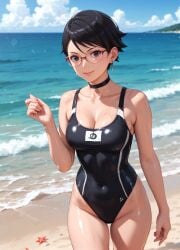 1girls 2d ai_generated areolae armpit bare_arms beach big_breasts black_eyes black_hair boruto:_two_blue_vortex breasts chest cleavage curvy curvy_figure cute cute_face detailed eyelashes eyeshadow female female_only fit fit_female focus hair high_quality large_breasts legs light-skinned_female light_skin lips lipstick looking_at_viewer makeup mascara medium_breasts naruto naruto_(series) nero100 outdoors outside pale-skinned_female pale_skin perky_breasts petite petite_body petite_female posing sarada_uchiha seductive seductive_look short_hair skinny skinny_girl stable_diffusion swimsuit swimwear tagme teenager thighs thin_waist twintails