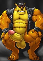 2025 abs absurd_res activision alternate_costume anthro balls barazoku barefoot biceps big_balls big_muscles big_pecs big_penis biker biker_cap biker_gloves biker_jacket biker_tiny_tiger black_clothing black_fingerless_gloves black_gloves black_handwear black_helmet black_jacket black_leather black_leather_jacket black_topwear bottomless bottomless_anthro bottomless_male claws clothed clothing cocky cocky_grin crash_(series) crash_team_racing_nitro-fueled dasyuromorph erection eyebrows eyewear fangs feet fingerless_gloves fur genital_focus genitals glistening glistening_body glistening_clothing glistening_fur gloves gojho grin grinning_at_viewer hand_on_knee hand_on_leg handwear hi_res humanoid_genitalia humanoid_penis jacket leather leather_clothing leather_daddy leather_gloves leather_handwear leather_jacket leather_topwear looking_at_viewer male male_focus male_only mammal manly marsupial muscular muscular_anthro muscular_arms muscular_male muscular_thighs official_alternate_costume orange_body orange_fur pecs penile penis penis_focus pose presenting presenting_body presenting_penis recently_extinct_species seductive showing_off_muscles smile smiling_at_viewer solo sunglasses teeth thick_arms thick_eyebrows thick_thighs thylacine tiny_tiger topwear torn_clothing torn_jacket torn_sleeves vein veiny_penis wearing_sunglasses yellow_body yellow_fur