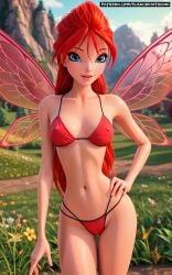 1girls 3d adult adult_female ai_generated ai_generated_background bikini bikini_only bloom_(winx_club) blue_eyes blue_eyes_female breasts elsacorinthiana exposed_midriff exposed_shoulders exposed_torso fairy fairy_girl fairy_wings female female_only field field_background girl light-skinned_female light_skin long_hair meadow medium_breasts midriff nature nature_background navel outdoors patreon patreon_link patreon_logo patreon_reward patreon_url patreon_username red_bikini red_hair red_hair_female red_wings semi-naked semi-nude semi_naked semi_nude sfw shoulders skin skinny skinny_female skinny_girl solo standing sunset thin thin_arms thin_body thin_breasts thin_legs thong_bikini uncensored wings winx winx_club wonderland