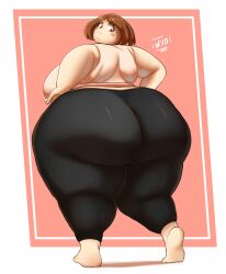 1girls 2023 absurd_res ass bbw breasts brown_hair butt curvaceous curvy dumptruck_ass dumptruck_butt fat fat_girl fat_woman female female_focus gigantic_butt gigantic_thighs hips huge_ass huge_breasts huge_butt huge_thighs larger_female looking_back my_hero_academia obese obese_female ochako_uraraka overweight overweight_female plump short_hair signature solo solo_female solo_focus thick_thighs thighs uraraka_ochako voluptuous whatyoudeserved wide_hips yoga_pants