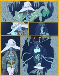 ass blue_hair elden_ring fromsoftware giantess heavy147 large_breasts legwear long_hair mostly_nude plant_girl ranni_the_witch tentacle