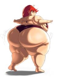 1girls 2022 absurd_res ass bbw breasts chubby chubby_female female female_focus gigantic_ass gigantic_thighs hips huge_ass huge_breasts huge_thighs long_hair overweight overweight_female plump ponytail red_hair solo solo_female solo_focus tengen_toppa_gurren_lagann thick_thighs thighs voluptuous whatyoudeserved white_background wide_hips yoko_littner