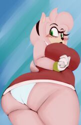 7los7 amy_rose ass big_ass bracelet chubby chubby_female dress furry gloves large_ass looking_back panties sega sonic_(series)