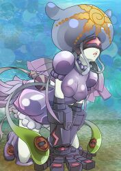 1girls digimon digimon_(species) digimon_ghost_game female female_only gtmwd262 jellyfish jellyfish_humanoid marine marine_humanoid solo thetismon