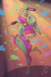 bald bald_female barefoot clawed_feet dancer feet female goblin goblin_female green_skin hairless long_ears monster monster_girl pussy sharp_teeth shortstack soles spoonfullofdirt tail toe_ring