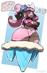 after_transformation chabble food food_humanoid fusion ice ice_cream multicolored_body multicolored_eyes multicolored_hair nessa_(pokemon) no_arms no_legs no_limbs pokemon pokemon_(species) sonia_(pokemon) tagme talking transformation vanilluxe