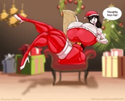 big_breasts breasts chair christmas female huge_breasts jaiden_animations jaidens_mom santa_costume tagme tasteofchoklit