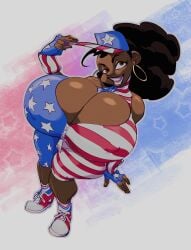 4th_of_july big_breasts breasts dark-skinned_female dark_skin gigantic_breasts huge_breasts jerikah_hunter large_breasts slb wide_hips