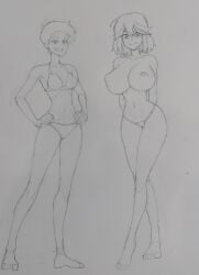 2girls amonzone big_breasts bikini crossover dc dc_comics kill_la_kill lois_lane lois_lane_(my_adventures_with_superman) matoi_ryuuko multiple_girls my_adventures_with_superman superman_(series) traditional_media_(artwork)