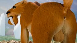 3d_(artwork) anus ass balls blue_sky_studios diego_(ice_age) digital_media_(artwork) felid feral genitals hi_res ice_age_(series) male mammal mikeiscool12345 presenting presenting_anus presenting_hindquarters saber-toothed_tiger