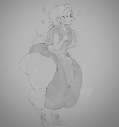 1boy backpack balls balls_bigger_than_penis bottom_heavy censored clothed clothing femboy flaccid fully_clothed gigantic_ass greyscale huge_cock human hung_trap hyper hyper_balls male male_only mijora mosaic_censoring oversized_balls penis pixiv_sample shorts solo tagme thick_thighs wide_hips