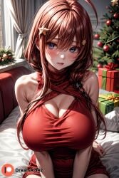 1girls after_sex ai_generated bed christmas cum cum_in_pussy cum_on_body cum_on_breasts dreamai942 female female_only girl go-toubun_no_hanayome hi_res high_resolution highres large_ass large_breasts nakano_itsuki nude nude_female pussy pussy_juice solo