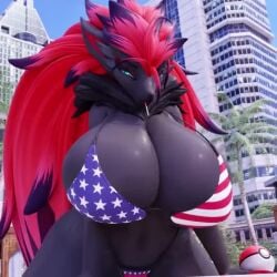 3d animated big_breasts breasts cleavage clothing dividebyzero female fur furry furry_only huge_breasts mp4 nintendo pokémon_(species) pokemon pokemon_(species) short_playtime solo sound tagme thick_thighs video wide_hips zoroark