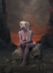 1girls 3d 3d_(artwork) areolae artist_name baldur's_gate baldur's_gate_3 barefoot breasts casual casual_nudity completely_nude completely_nude_female drow dungeons_and_dragons elf elf_ears elf_female feet female female_only forgotten_realms koelet3d minthara nipples nude nude_female pale_skin pointy_ears purple_skin red_eyes sitting skull skulls solo solo_female source_request toes white_hair