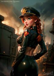 1girls ai_generated anna_(frozen) big_breasts braid breasts catsuit celebrity cleavage detailed disney disney_channel disney_princess female female_only frozen_(film) frozen_2 gloves high_quality hourglass_figure hyperrealistic latex leak leaked leather leather_jacket logart red_hair seductive sensitive smile smiling solo soviet stable_diffusion