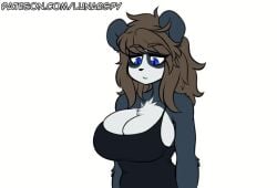 2d animated anthro barely_contained barely_contained_breasts big_breasts breast_expansion breasts female gigantic_breasts huge_breasts jiggling_breasts large_breasts luna_(lunarspy) lunarspy panda short_playtime tagme tank_top video