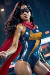 1girls actress ai_edit ai_generated big_ass big_breasts brown_skin celebrity curvaceous curvy dark-skinned_female dark_skin iman_vellani kamala_khan large_ass large_breasts long_hair marvel marvel_cinematic_universe mask masked middle_eastern ms._marvel muslim_female nipples nipples_visible_through_clothing one-piece_swimsuit pakistani_female realistic scarf shiny_skin shortstack skin_tight skin_tight_suit superhero_costume superheroine thick_thighs thighs wide_hips