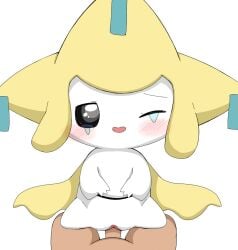 azuo blush cowgirl_position duo female female_penetrated from_front_position generation_3_pokemon genitals hi_res human humanoid_genitalia humanoid_penis interspecies jirachi legendary_pokemon male male/female male_penetrating male_penetrating_female mammal nintendo not_furry on_bottom on_top one_eye_closed penetration penile penile_penetration penis penis_in_pussy pokemon pokemon_(species) pokephilia pussy sex simple_background vaginal_penetration vaginal_penetration white_background white_body