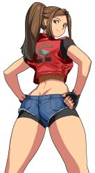 claire_redfield denim_jeans denim_shorts hotpants ponytail resident_evil shorts