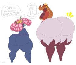 2girls anthro anthro_only big_ass bubble_butt female huge_ass indynd pokemon pokemon_(species) thick_thighs tsareena wide_hips