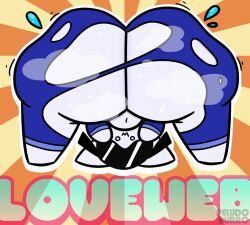 ass ass ass_focus balls cat_ears head_between_legs large_ass looking_at_viewer loveweb manon_(loveweb) nonbinary_(lore) owo peludoburro ripped_clothing ripped_pants shades steam sweat sweaty sweaty_butt