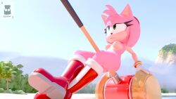 1girls 3d 3d_(artwork) aceclaper amy_rose mobian_(species) sonic_(series)