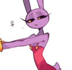 1female 2023 algae_lagae black_pupils bunny bunny_ears bunny_girl bunny_tail cotton_tail female female_solo female_symbol genderswap_(mtf) glitch_productions jax_(the_amazing_digital_circus) overalls overalls_only purple_body purple_fur purple_skin rabbit rabbit_ears rabbit_girl rabbit_humanoid rabbit_tail red_clothing red_overalls slim slim_anthro slim_female slim_girl solo solo_female the_amazing_digital_circus white_background yellow_eyes yellow_gloves