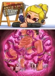 censored hole ikachangenema korean_text nintendo octoling octoling_girl penetration phone restrained sensory_deprivation splatoon splatoon_3 stomach_bulge stomach_deformation stuck tentacle tentacle_sex tentacles translated trap unawareacles vaginal_penetration