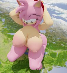 1girls 3d amy_rose anthro areolae armpits big_breasts breasts completely_nude completely_nude_female earth female female_only full_body furry giantess giga_giantess goolba macro macro_female naked naked_female nipples nude nude_female solo solo_female sonic_(series) squatting