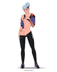 1futa futa_only futanari sneakers theredhoodbunny white_hair